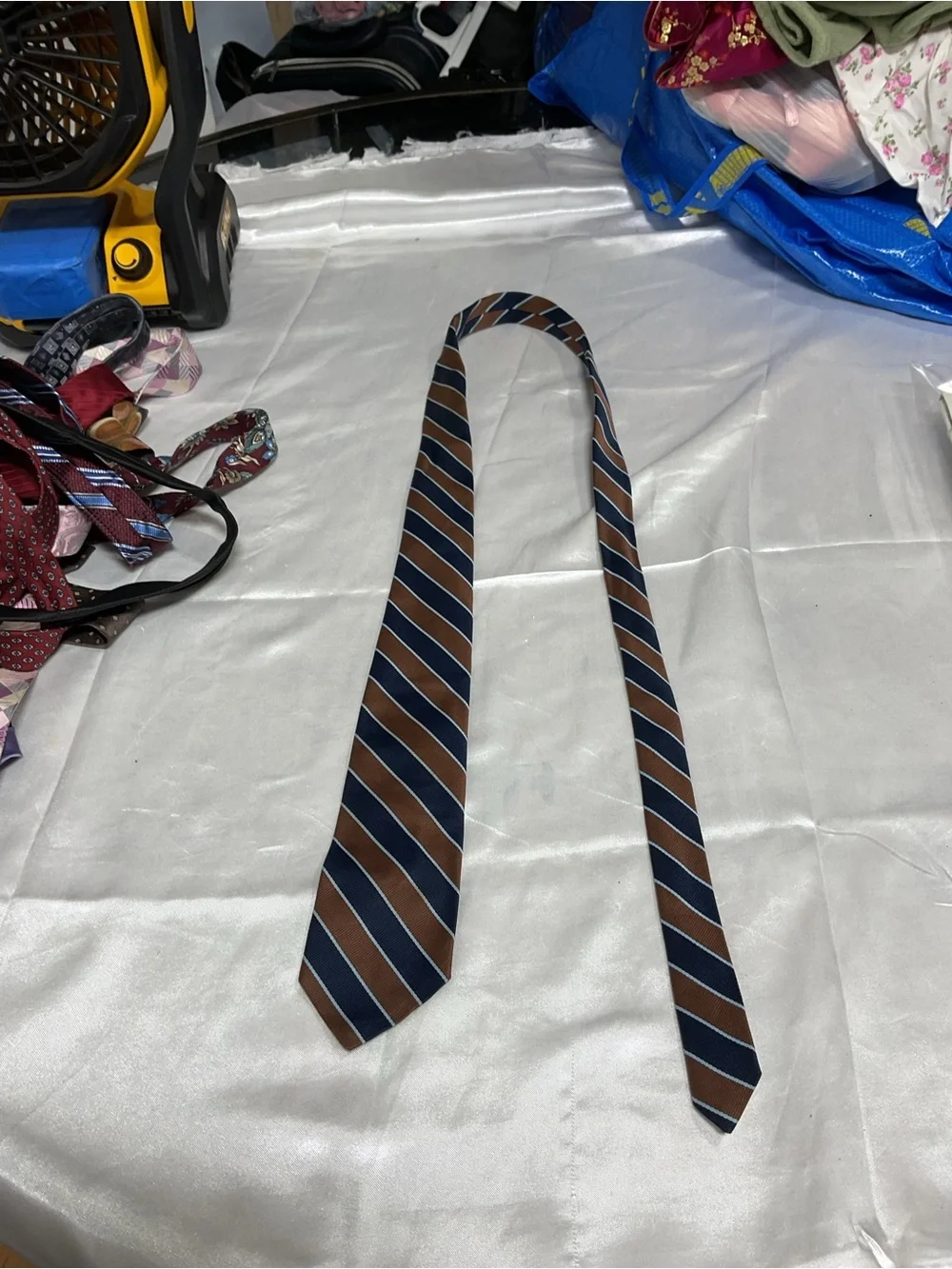 Striped Brown and Navy Men's Tie